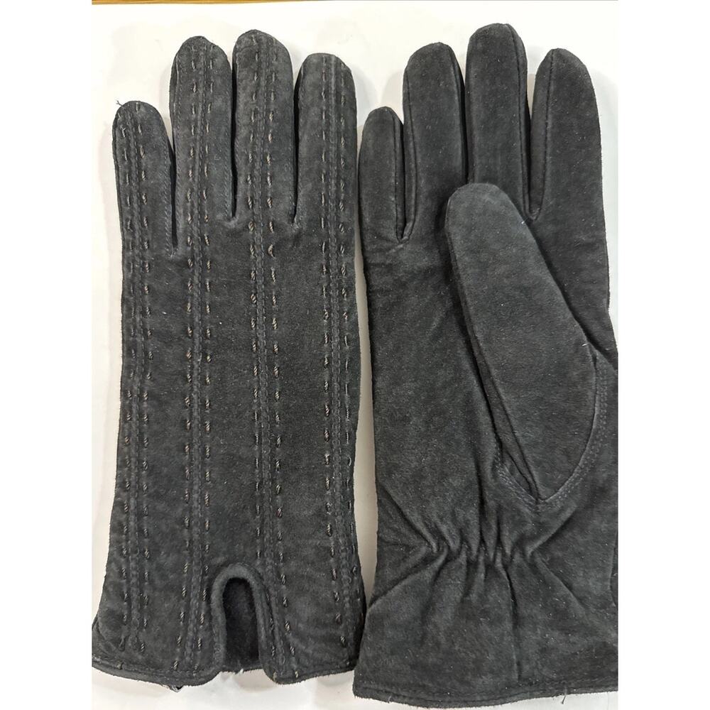 Vintage Thermolite Gloves Womens S Black Leather Suede Insulated Driving Casual